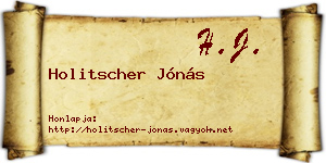 Holitscher Jónás névjegykártya